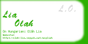 lia olah business card