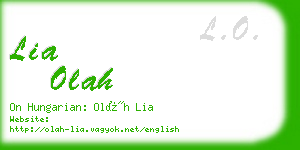 lia olah business card